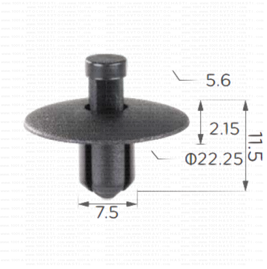 KD1527 Щипка крепеж за вътрешни панели колони VW