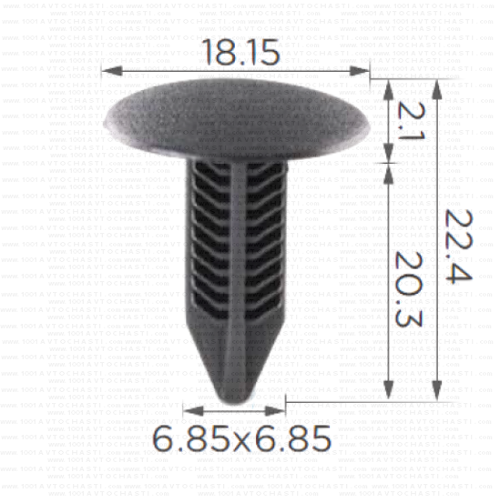 KD1536 Щипка черна за багажник тапицерия панели лайстни прагове Honda