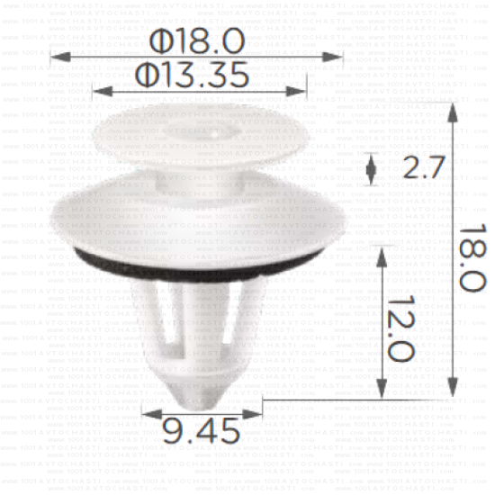 KD1607 Щипка врата и задна лайстна таван Mitsubishi