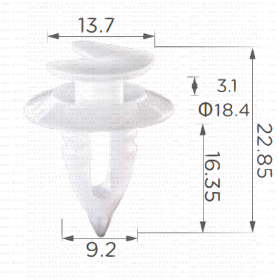KD1797 Копче панел врата за автомобили Lancia Y-10
