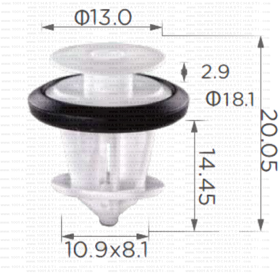 KD2053 Щипка крепеж панел врата и тапицерия Toyota