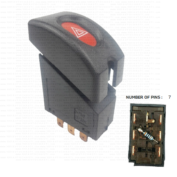 VAN-1381 Бутон аварийни светлини за автомобили Opel Tigra Combo Corsa B