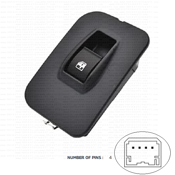 VAN-227 Бутон за управление електрически стъкла за автомобили Citroen Nemo