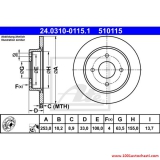V24031001151FF Спирачен диск за Форд FOCUS от 1998 до 2004 г.