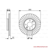 V0986479943DS Диск спирачен преден вентилиран за автомобил Dacia Sandero от 2008 г.