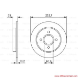 V0986479859FF Диск спирачен заден за Форд FOCUS от 1998 до 2004 г.