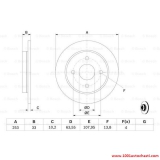 V098647834400694FF Спирачен диск за Форд FOCUS от 1998 до 2004 г.
