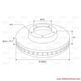 V186208DS Диск спирачен преден вентилиран за автомобил Dacia Sandero от 2008 г.