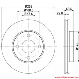 V51040FF Диск спирачен преден вентилиран за Форд FOCUS от 1998 до 2004 г.